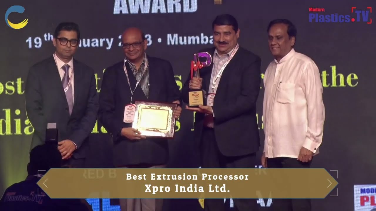 Winner of Best Extrusion Processor - Xpro India Ltd.